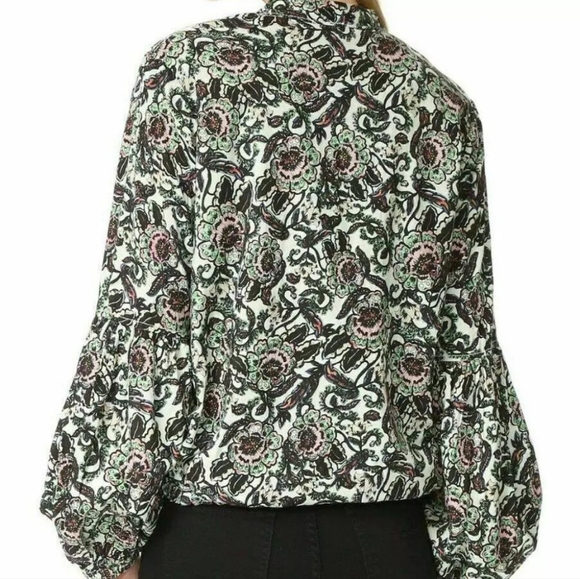 Free People balloon sleeve floral bomber jacket - Picture 2 of 7